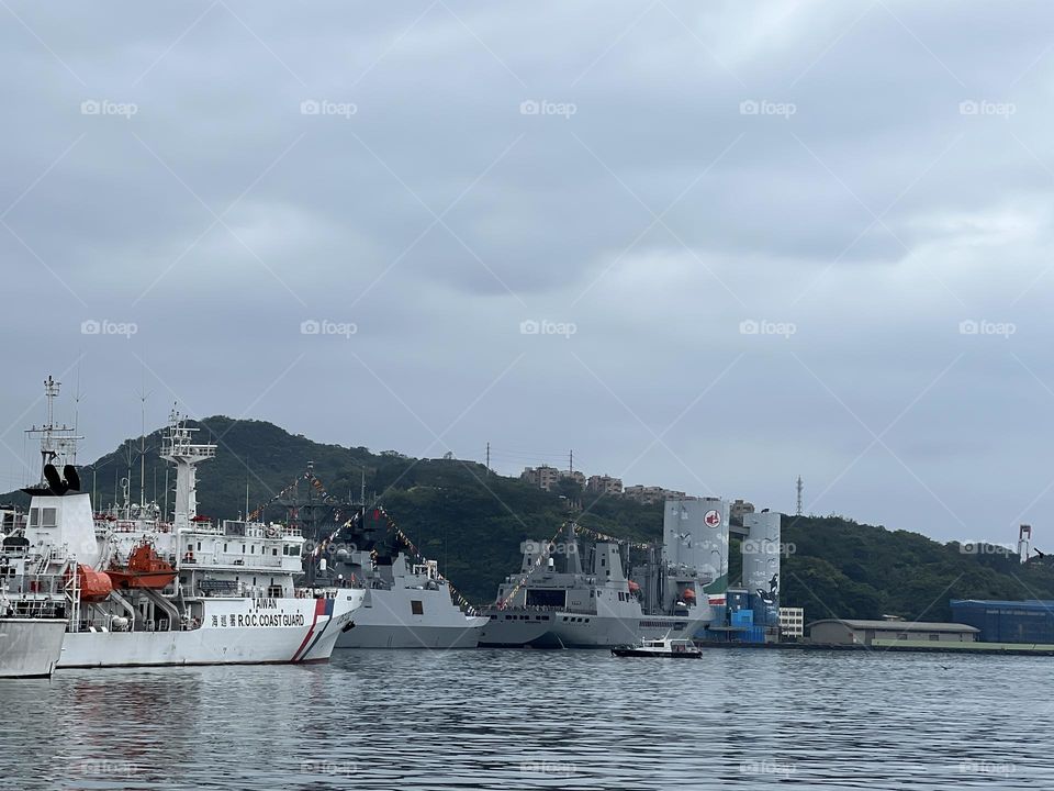 Keelung port and boats