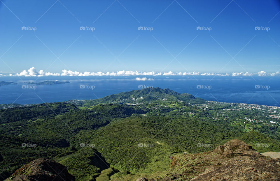 Basse-terre city view from la soufrière volcano. Guadeloupe FWI 