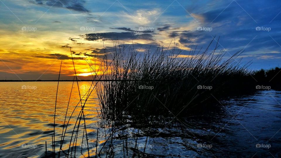 Sunset, Water, Reflection, Dawn, Landscape