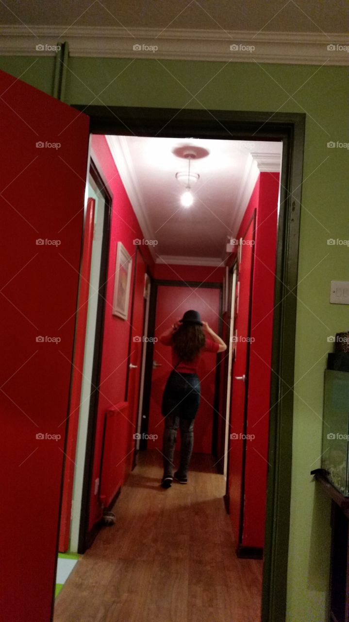 Door, People, Hallway, Indoors, Room