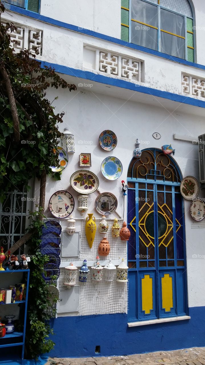 decoration shop in Albufeira . shop with Portugal decoration and souvenirs 