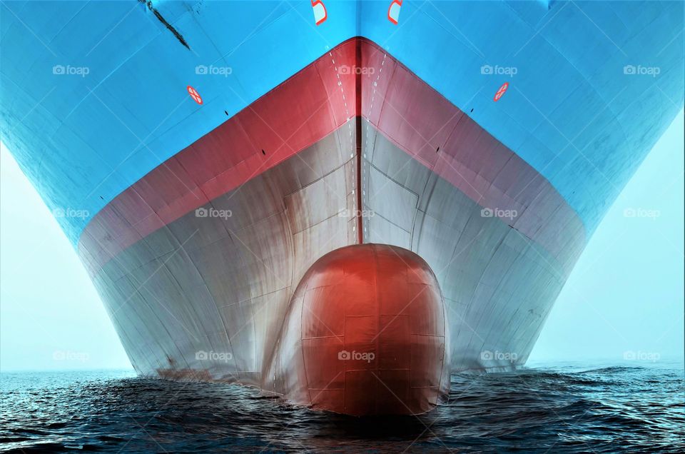 Front view of the container vessel