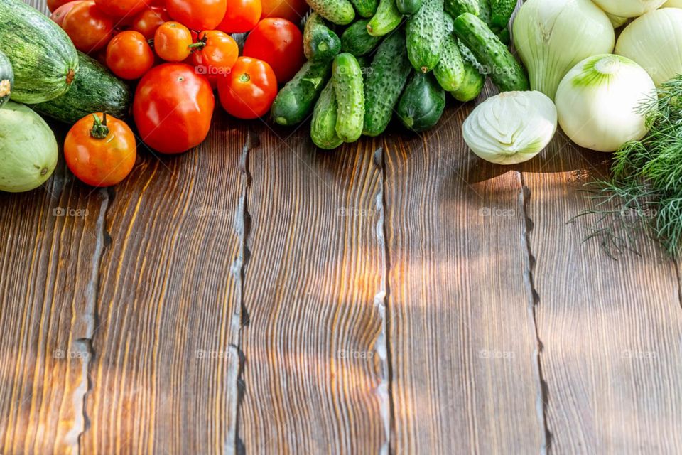 Vegetable on top of wooden table