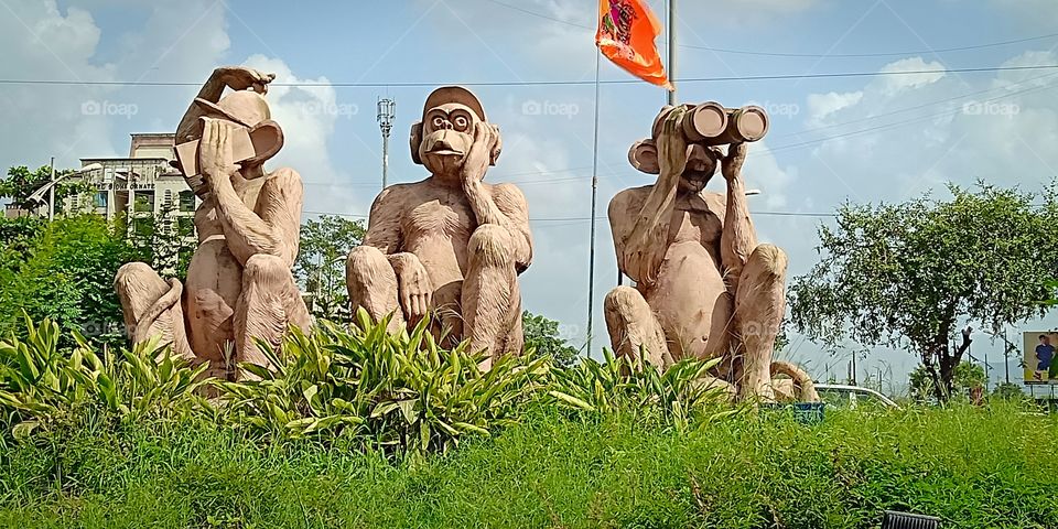 # Three monkeys# today's world# gandhji k tine bandar# reality# truth#