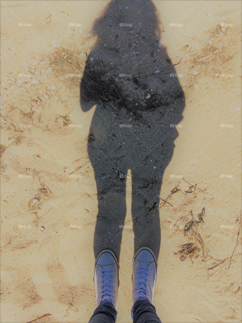 Girl’s Shadow on the Sand 