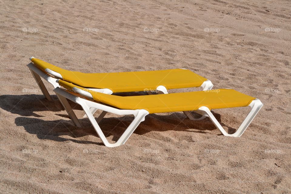 Yellow beach chairs