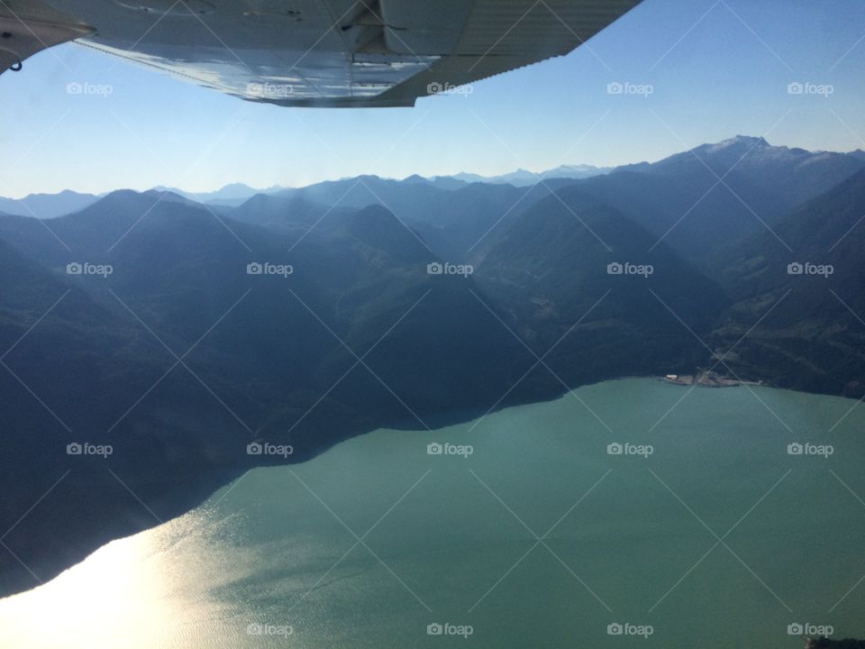 Flight above Squamish , B C