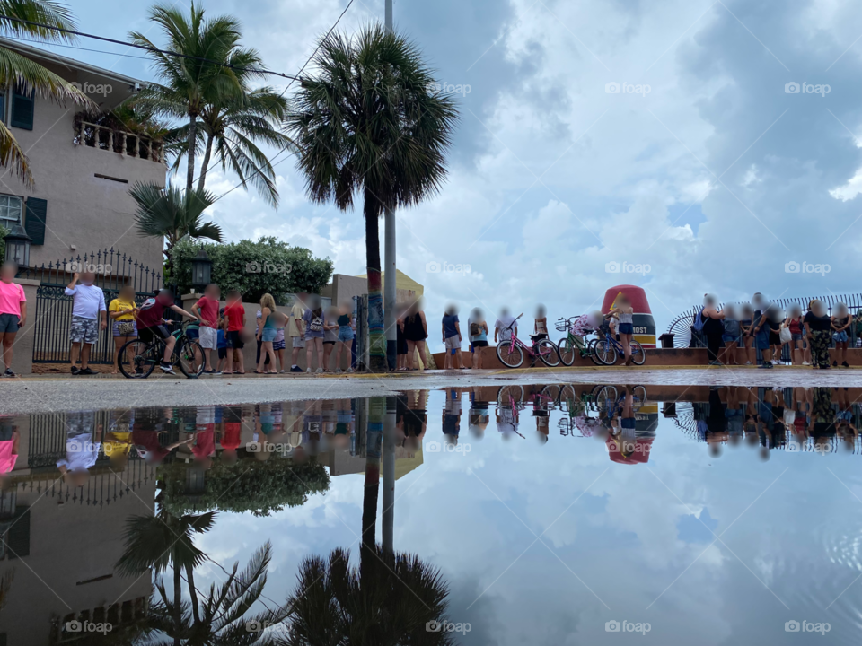 Southernmost point in Key West after a storm