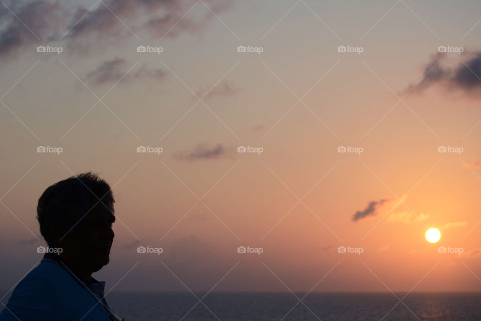 Man watching a sunset