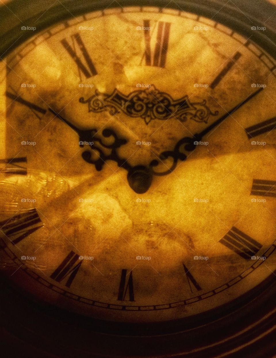 Vintage antique clock photographed in my bedroom 