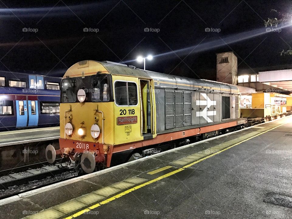 Class 20 British Rail Locomotive at Railway Station 