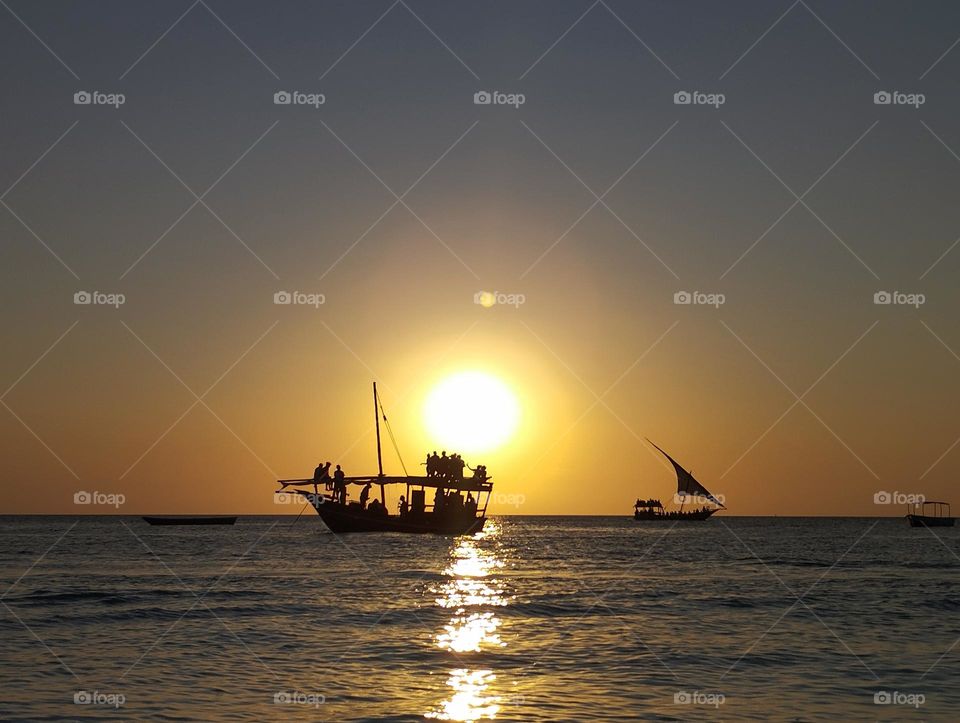 Sunset in Zanzibar.