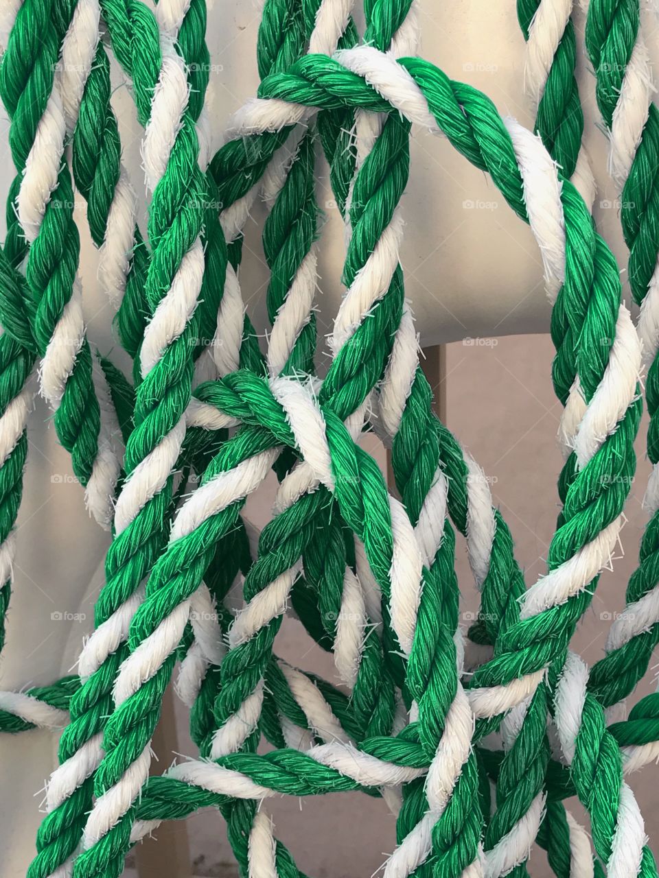 Green tangled rope