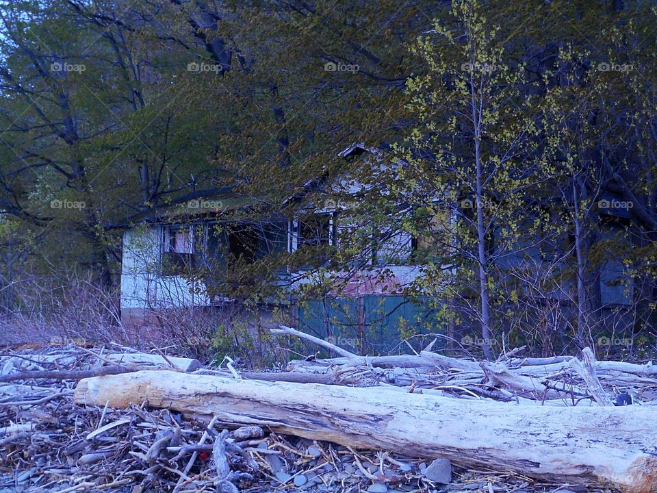 abandoned beach house