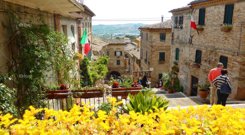 Sight of a italian,ancient town. Sight of a italian,ancient town in Marche,Italy