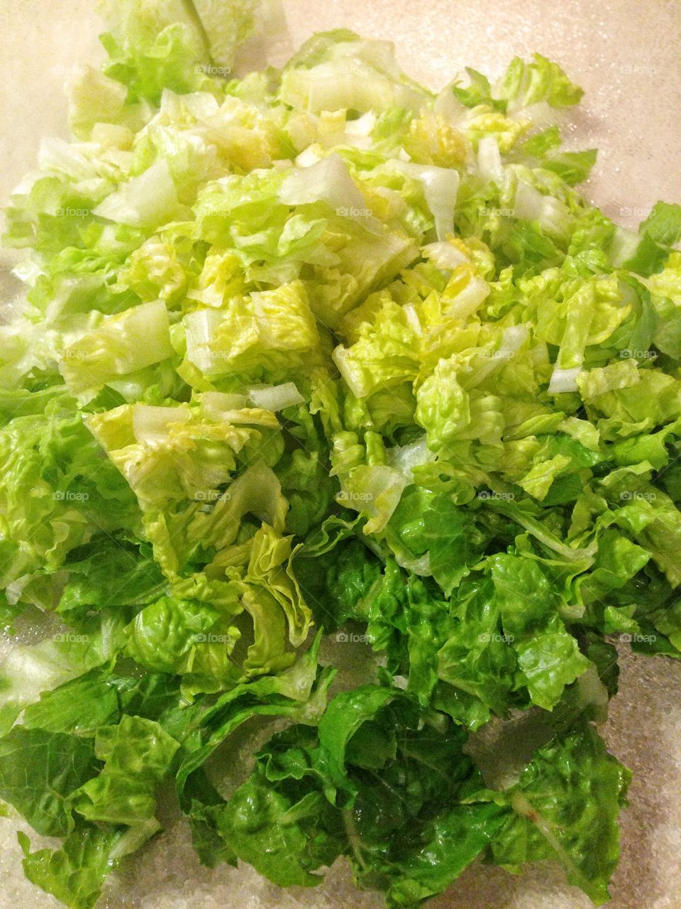 Chopped lettuce. Chopped lettuce