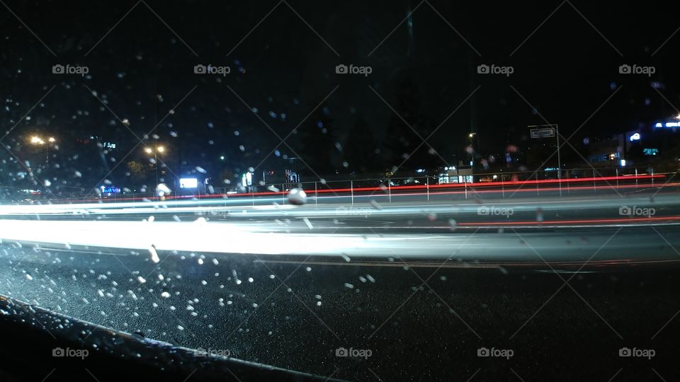 long exposure rain street