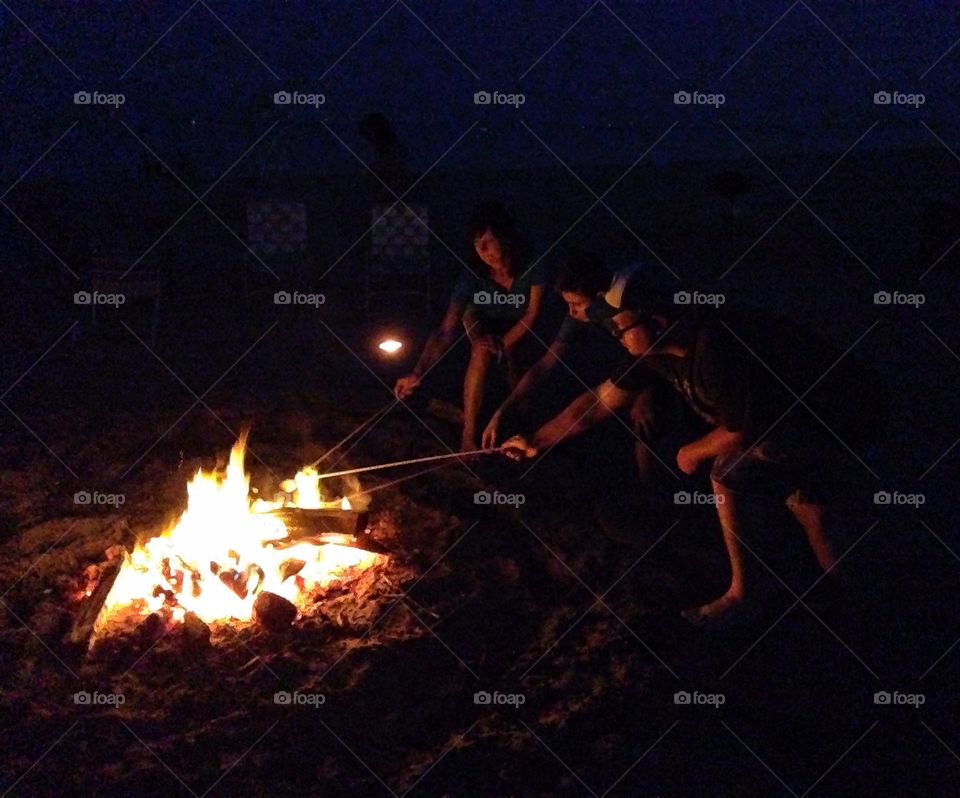 Jennings Beach, Fairfield CT. S'mores at the beach 