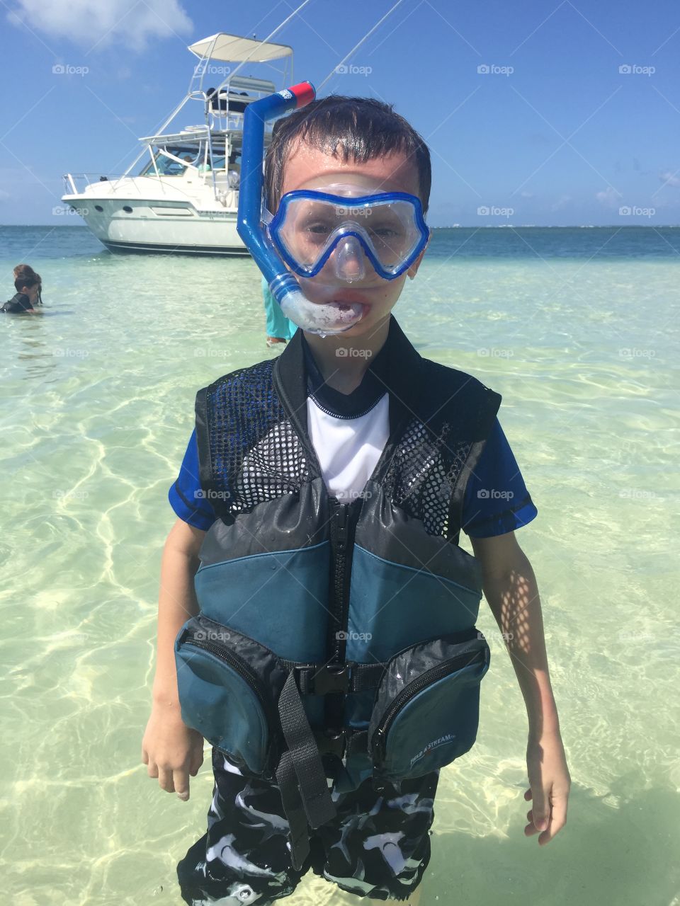 Ready to snorkel at Starfish Point in Grand Cayman