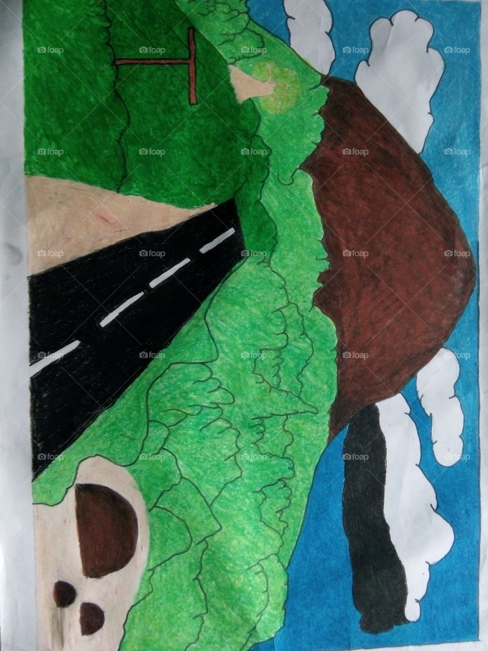 "paintings of Kelam hills and roads leading to Kelam hills"