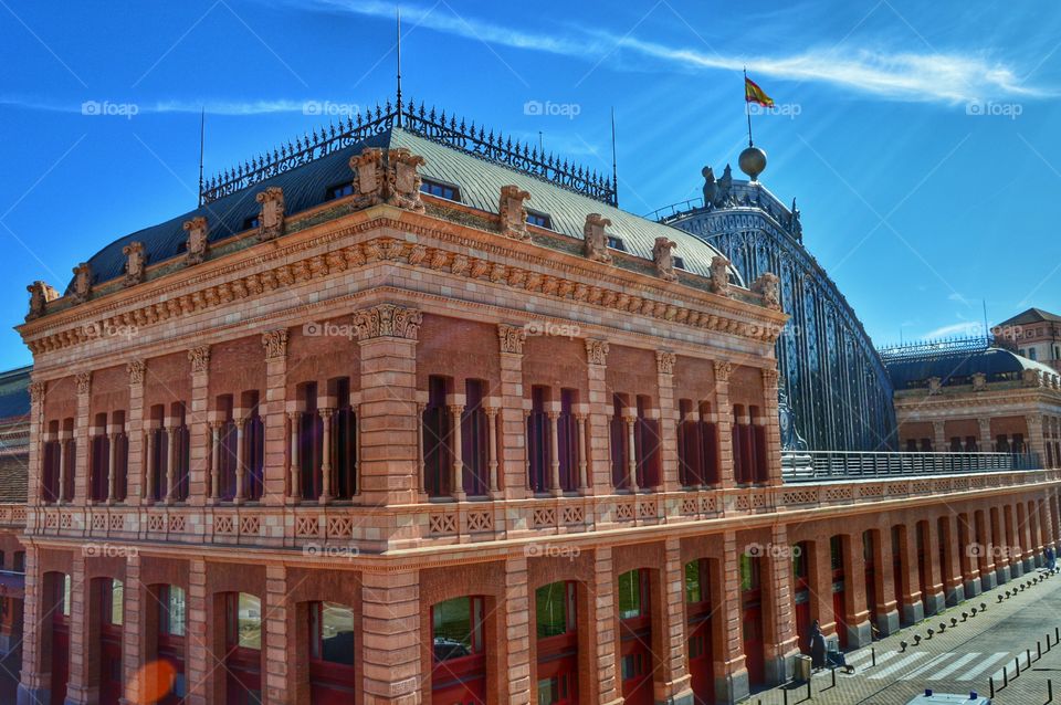 Atocha. Exterior of Atocha railway station, Madrid