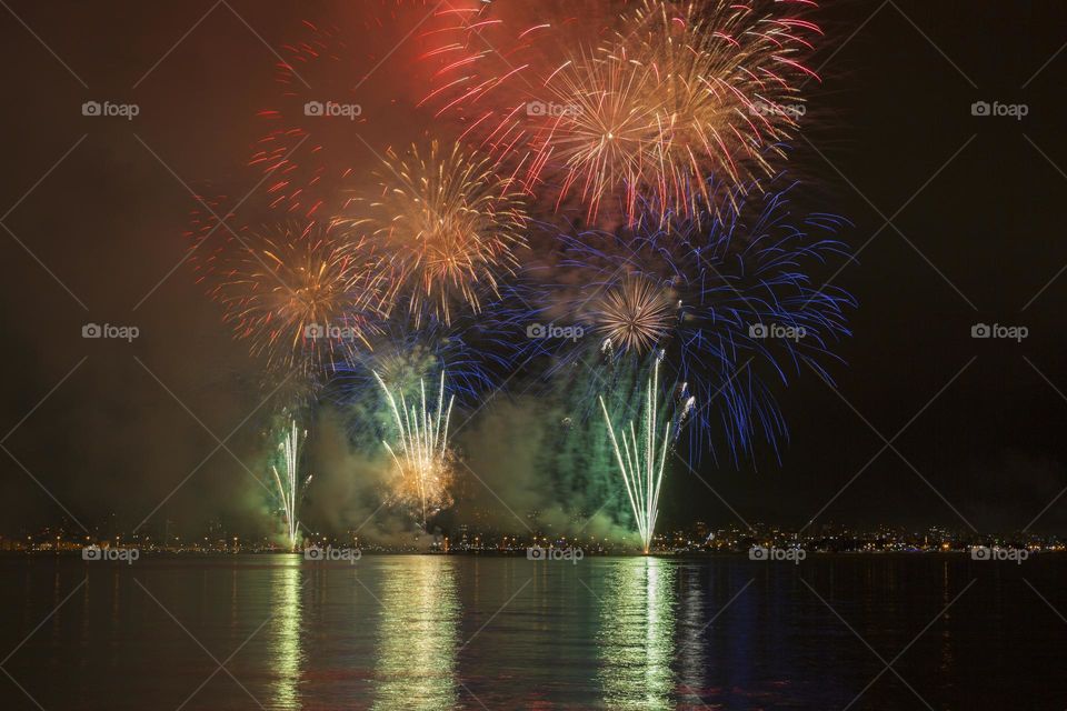 Fireworks in Florianópolis Santa Catarina Brazil.