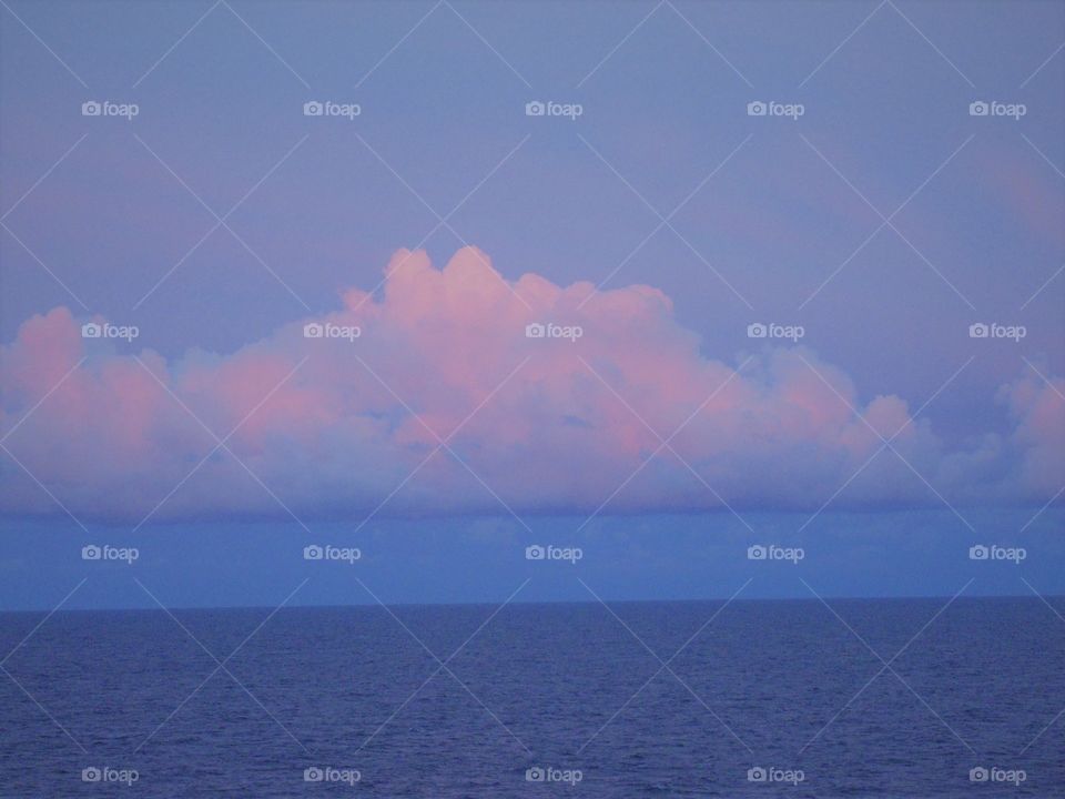 Clouds on the open sea
