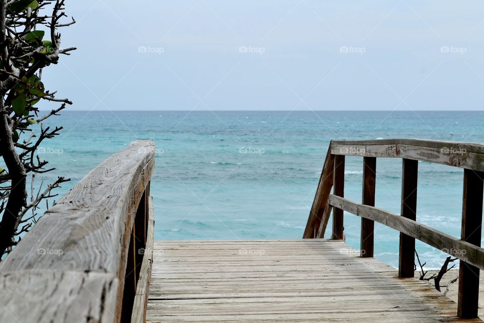 Boardwalk leading towards beach