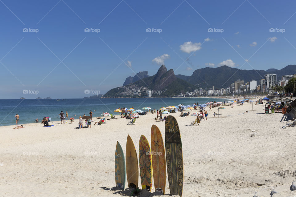 Ipanema beach in Rio de Janeiro Brazil.