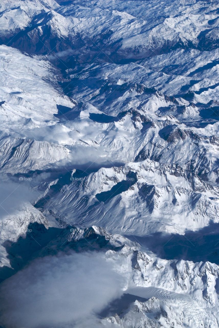 European Alps from a commercial flight