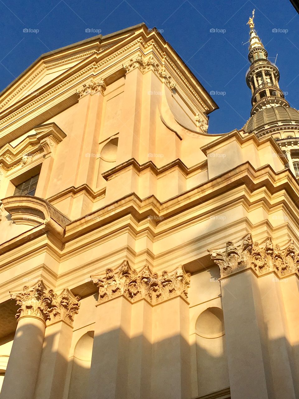 The magnificent facade of the Basilica of San Gaudenzio, Novara