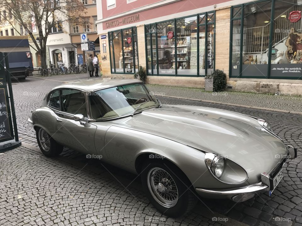 Vintage car in modern life