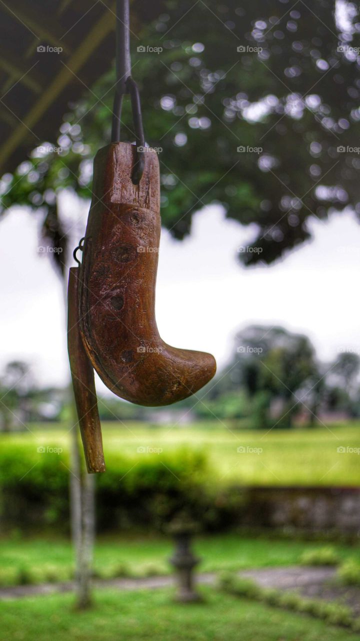 kenthongan, a traditional percussion, usually being used for alarming people or taking attention