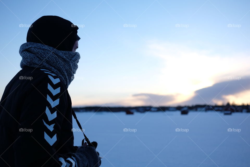 Winter, Snow, Water, Sunset, Outdoors