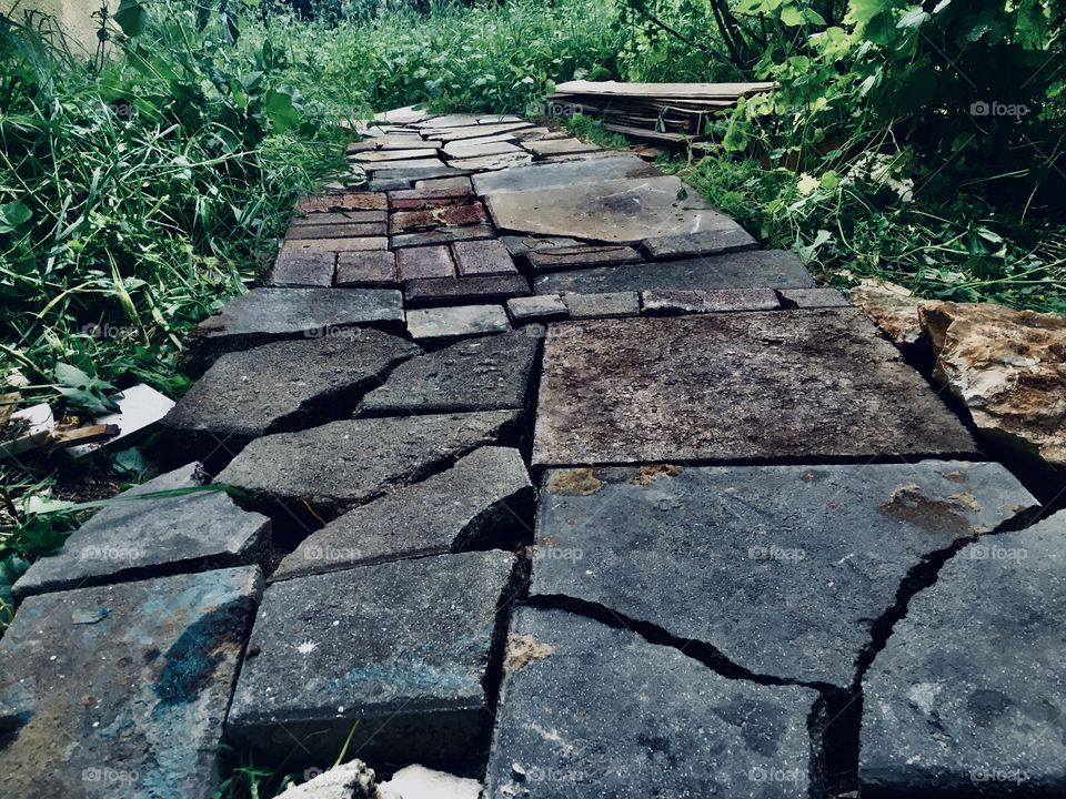 Authentic brick trail