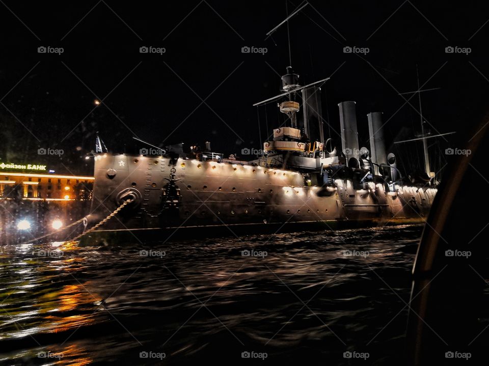 The Cruiser Aurora. Saint-Petersburg