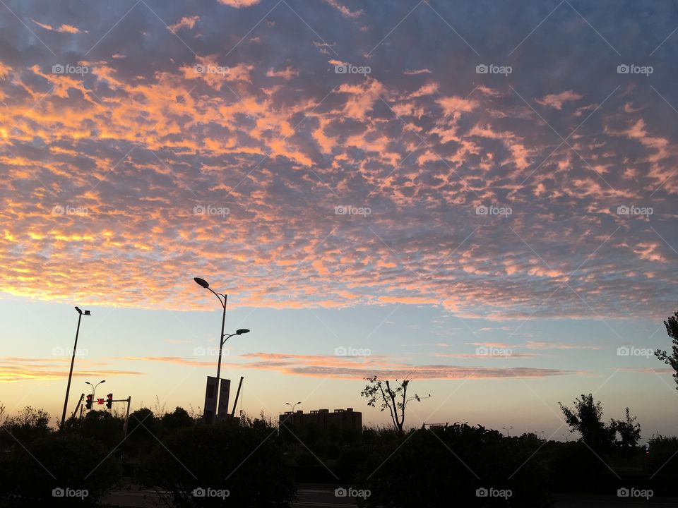 When I saw such a beautiful sky after work, I snapped it.