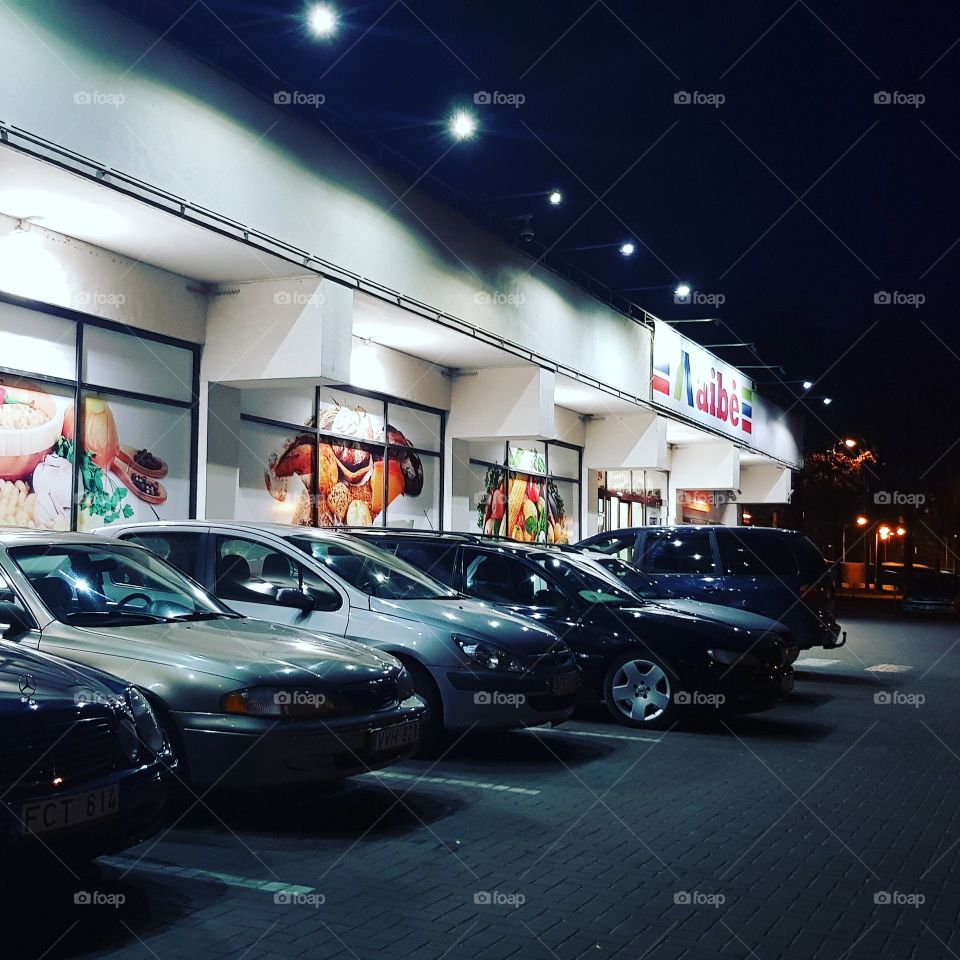 Shop and cars