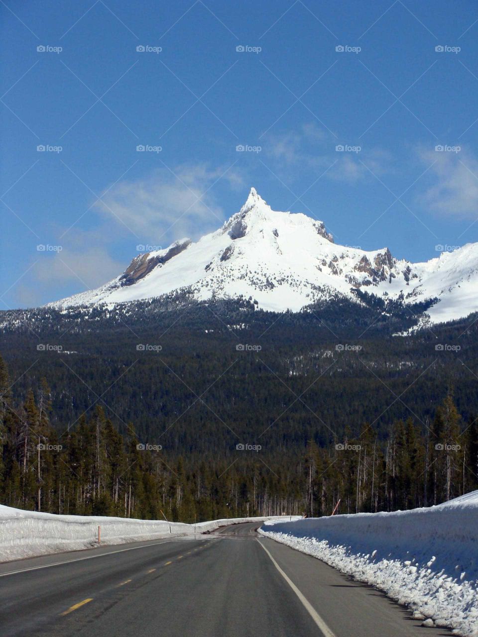 A Distant Snow Topped Mountain