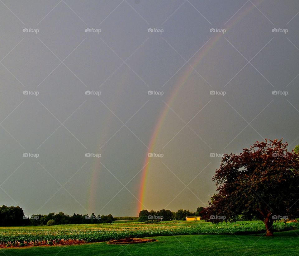 Rainbow after the storm. Rainbow after a stormy