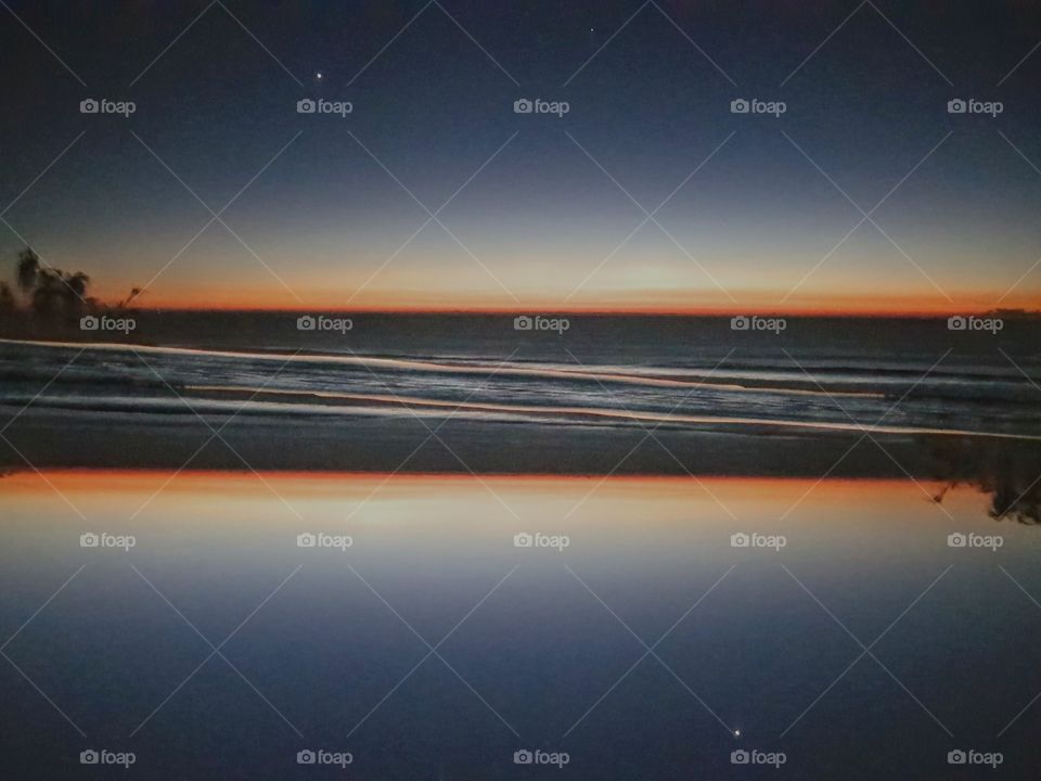 boardwalk sunrise reflection