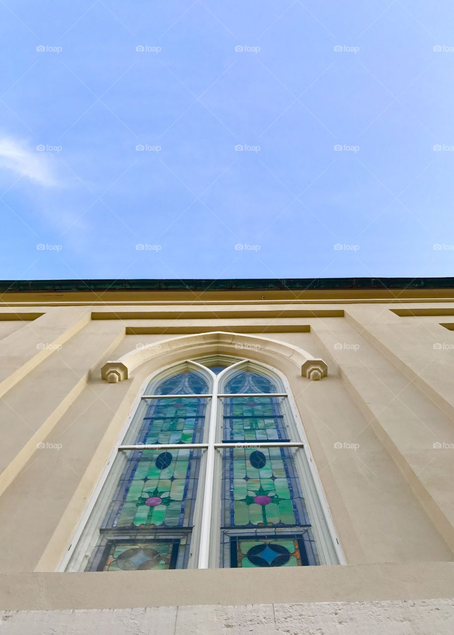 Stained Glass Exterior Window Fredericksburg Baptist Church