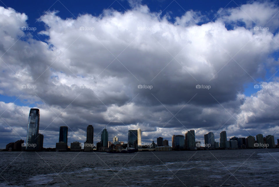 sky newyork skyline wolken by boki