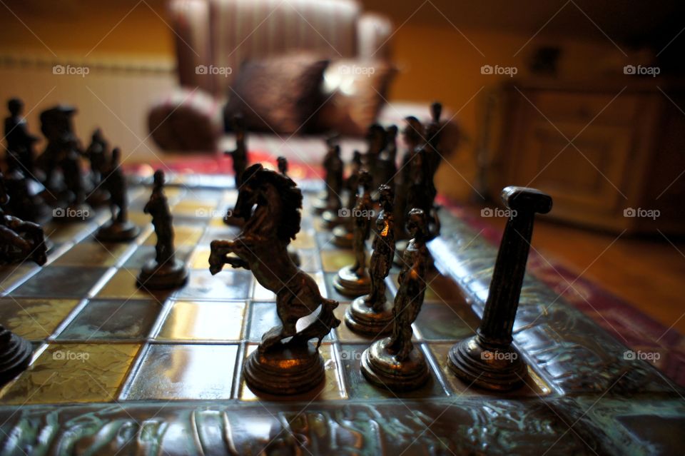 Vintage chess, retro photo