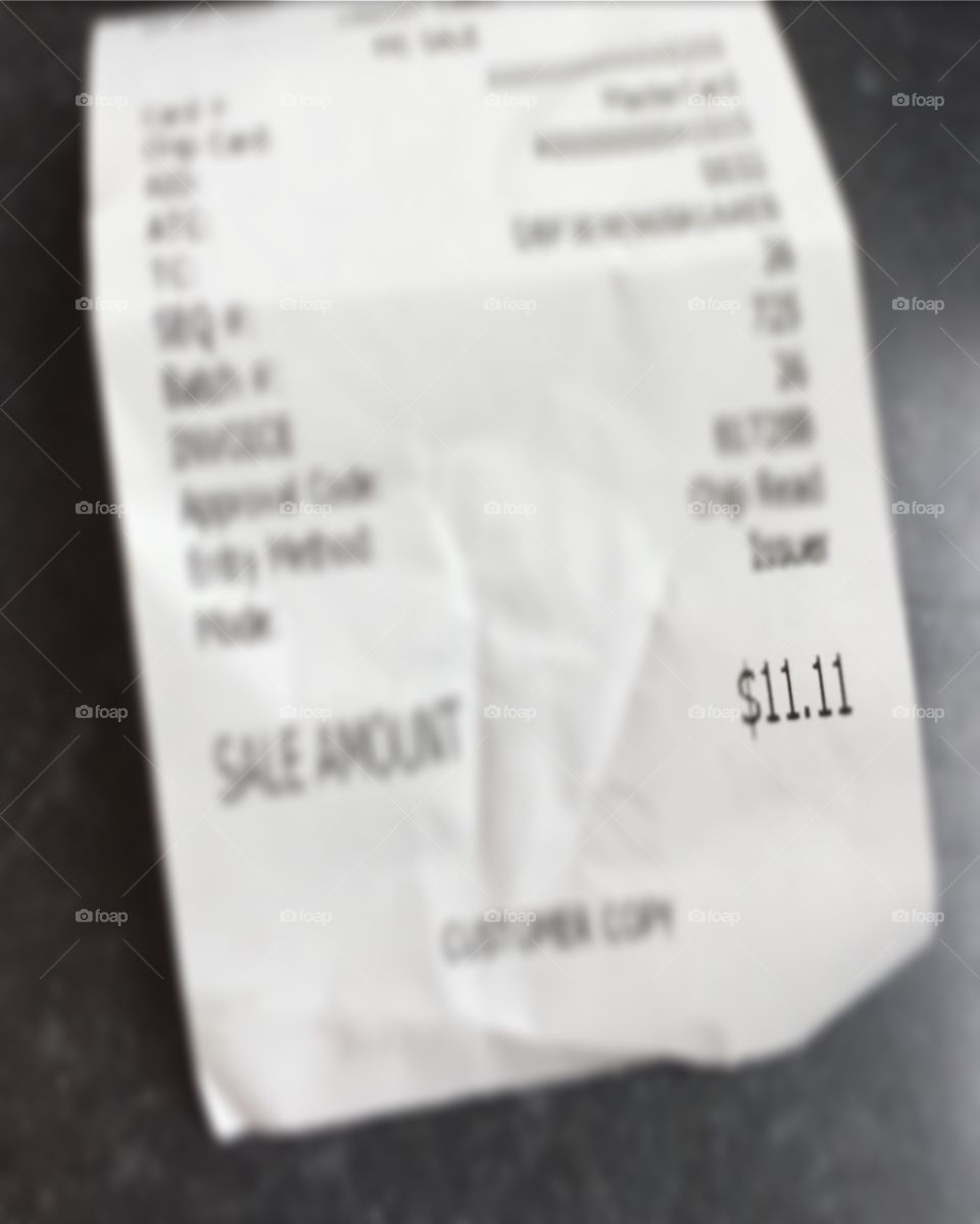 Numerology Receipt 11