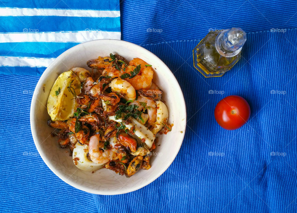 Calamari and other seafood