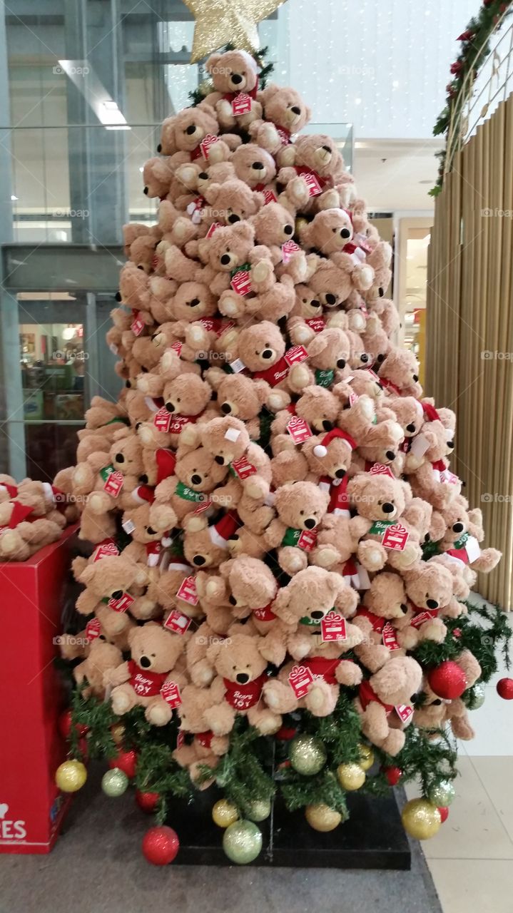 merry christmas with teddy bear