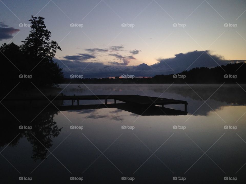 Lake, Dawn, Water, Reflection, Sunset