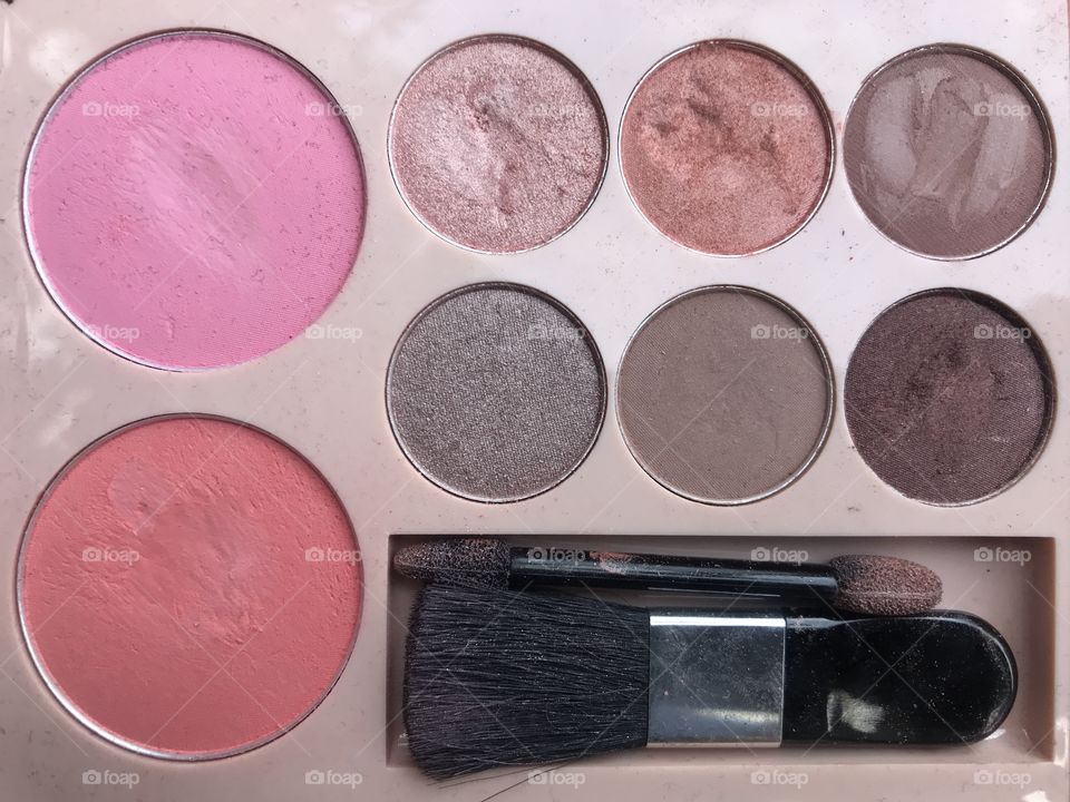 Face make up cosmetics with brush