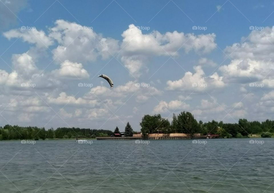 resting on a lake summer landscape